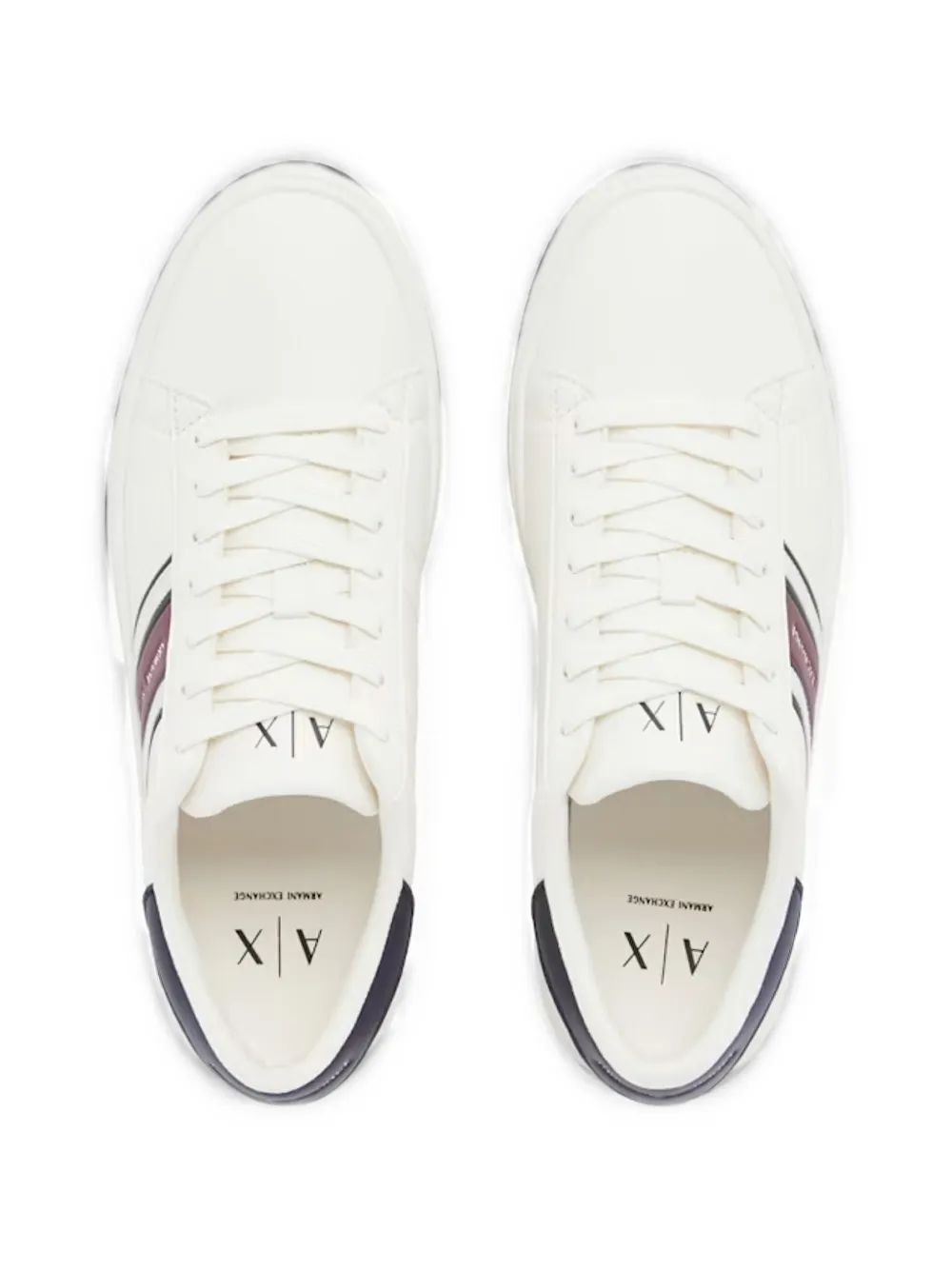 Armani Exchange logo-print striped sneakers Wit