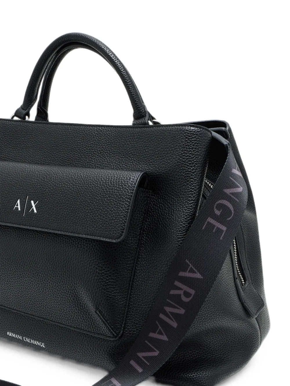Armani Exchange Shopper met logoplakkaat Zwart