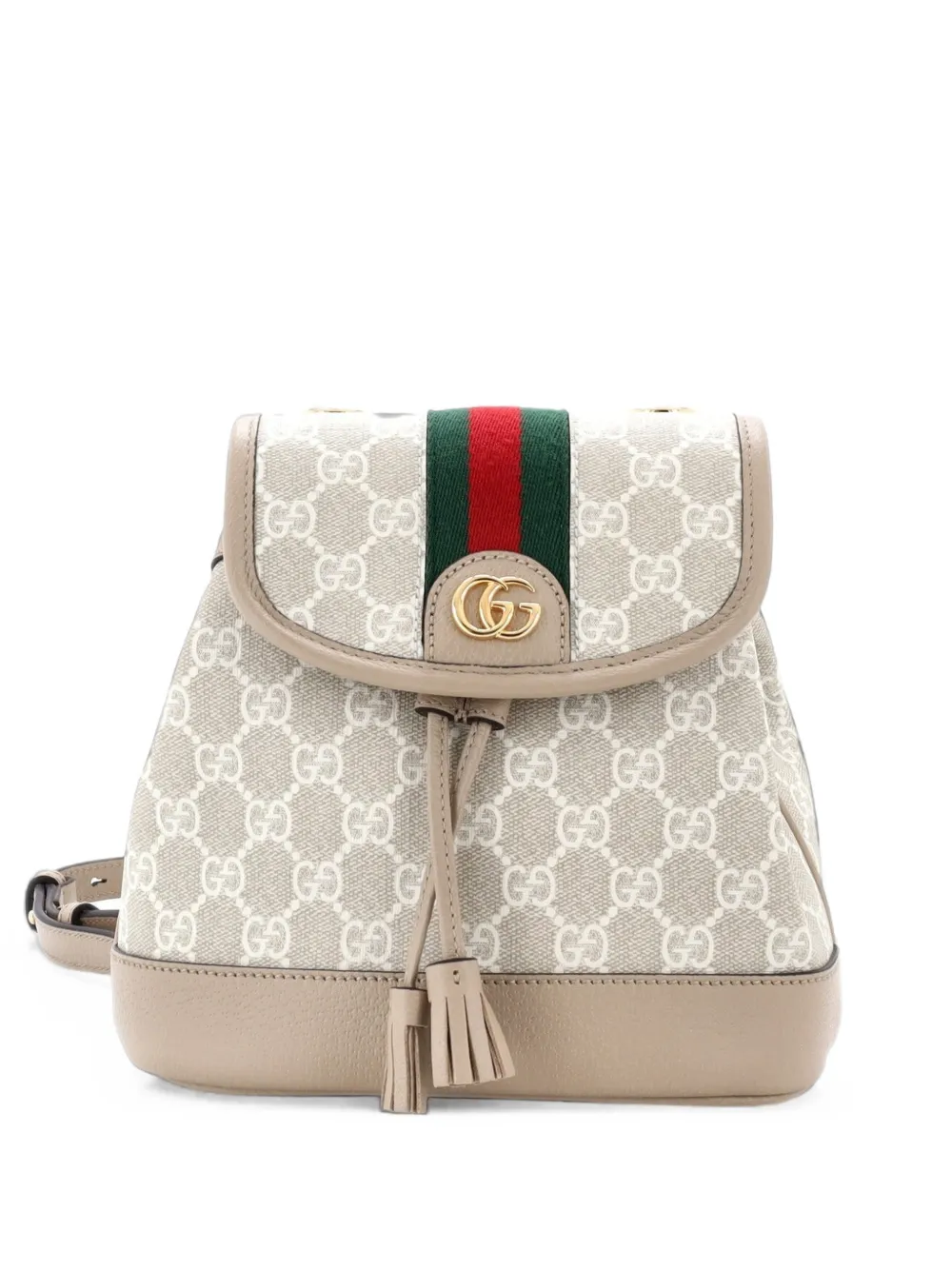 Gucci Pre-Owned mini sac à dos Ophidia à rabat en toile enduite GG - Tons neutres Gucci Pre-Owned mini sac à dos Ophidia à rabat en toile enduite GG - Tons neutres