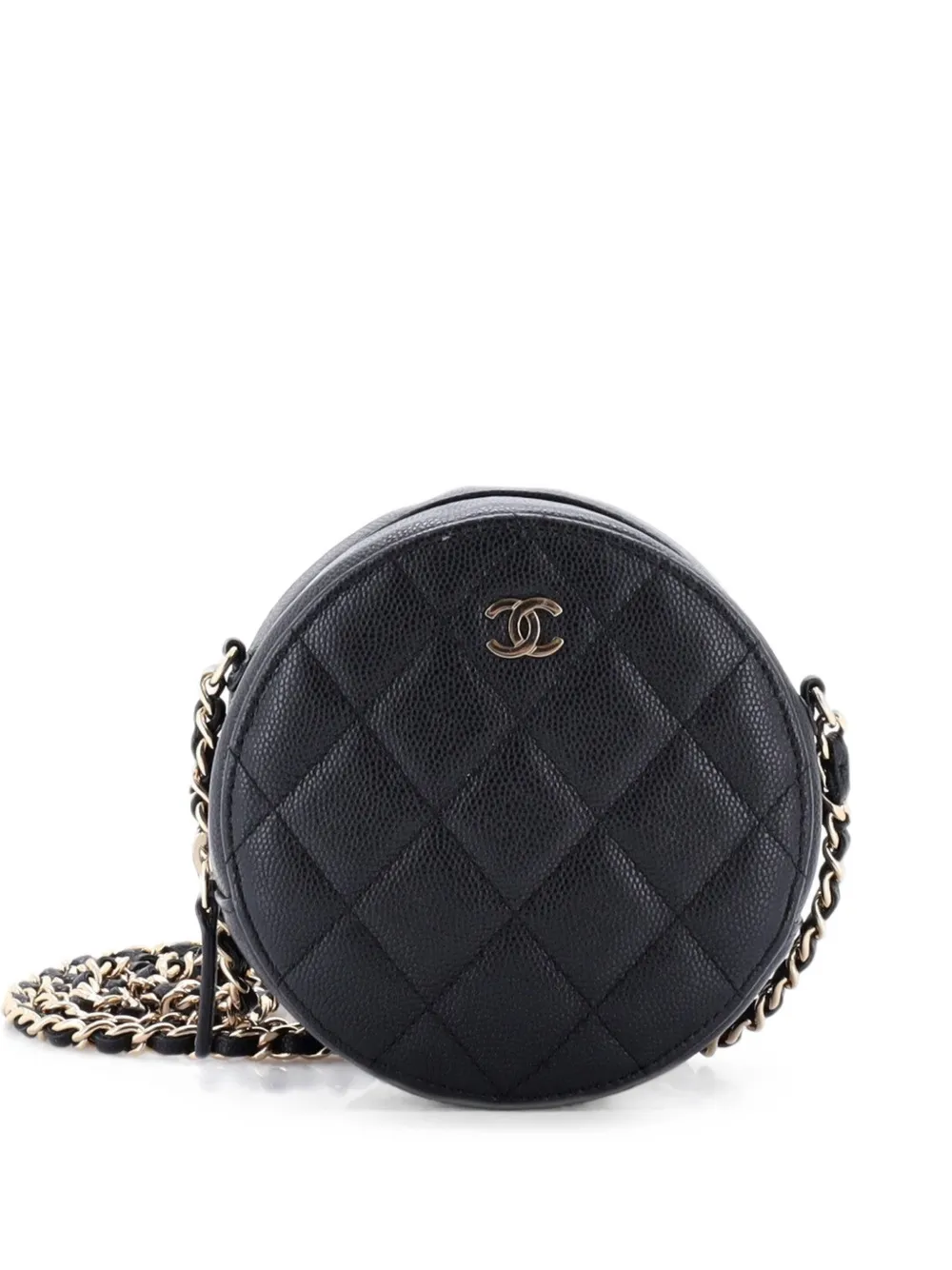 CHANEL Pre-Owned Round Clutch with Chain Quilted Caviar Mini crossbody bag - Nero