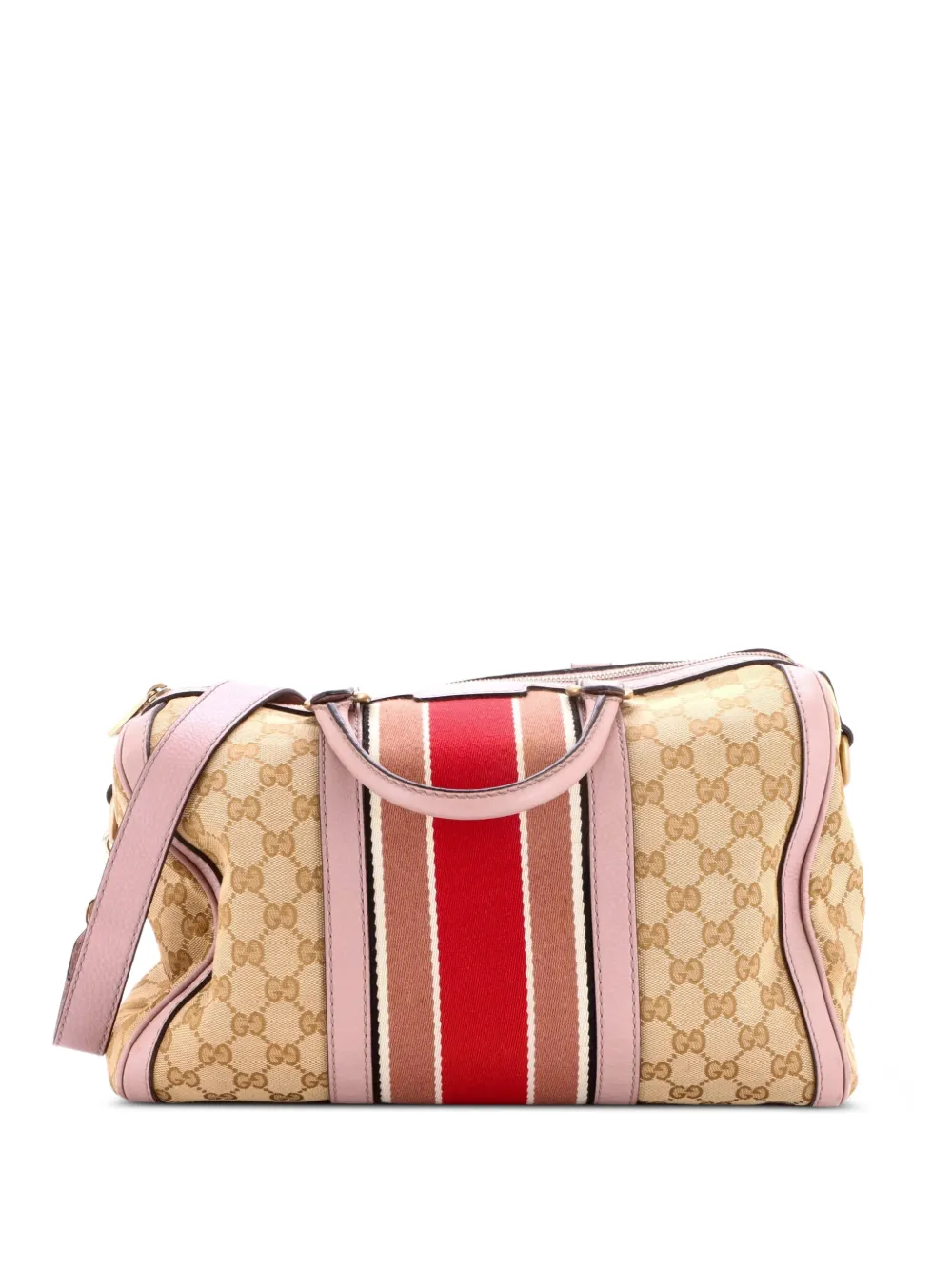 Gucci Pre-Owned Vintage Web Boston Bag GG Canvas Medium satchel - Pink