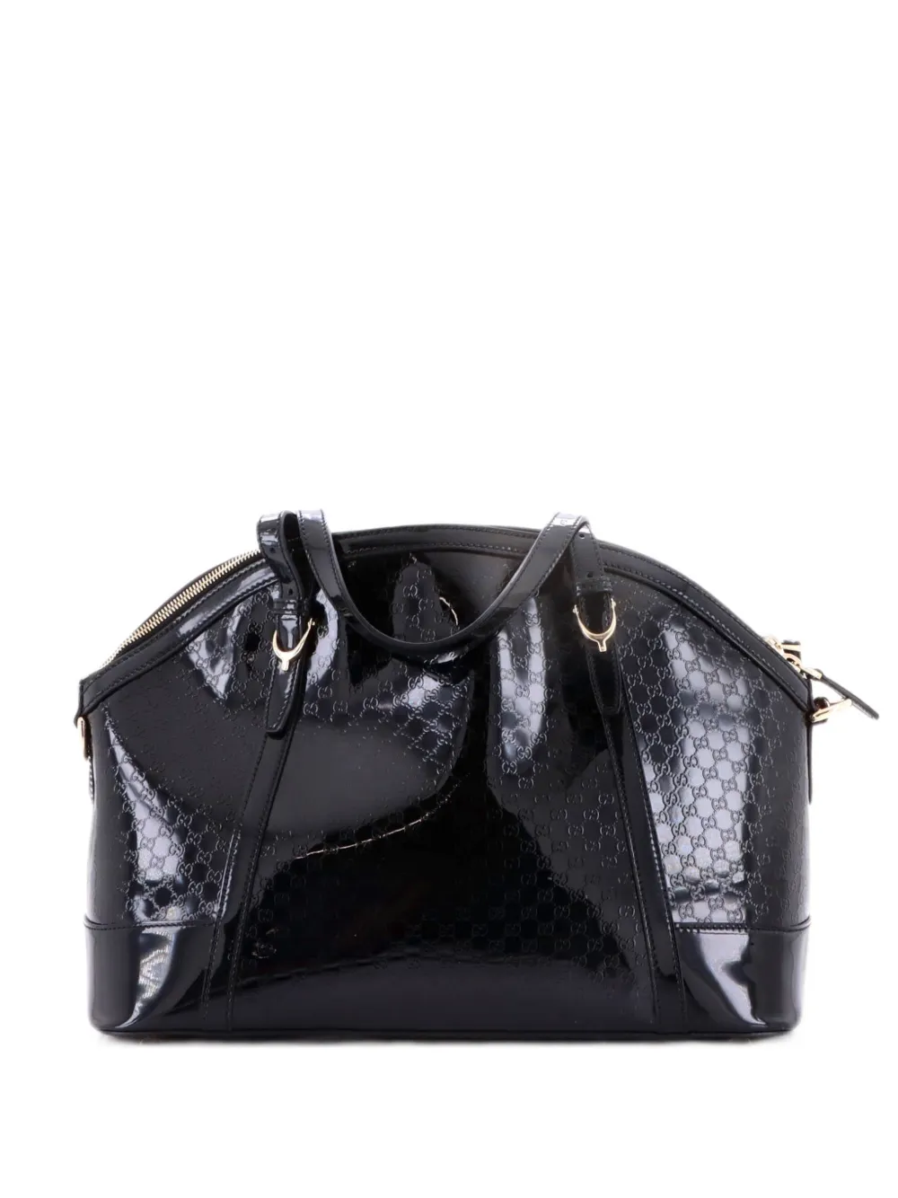 Gucci Pre-Owned Nice Top Handle Bag Microguccissima Patent Medium satchel - Black