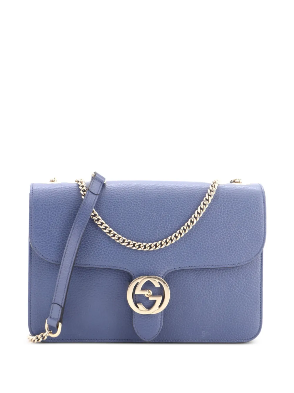 Gucci Pre-Owned Interlocking Leather Medium shoulder bag - Blue