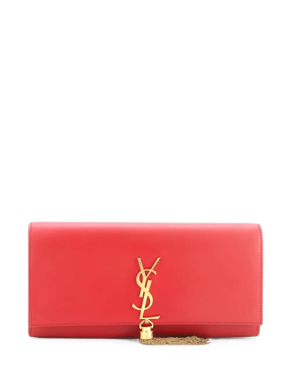 Saint Laurent Pre-Owned pochette en cuir à pampilles - Rouge Saint Laurent Pre-Owned pochette en cuir à pampilles - Rouge