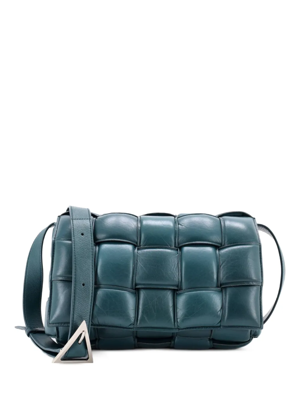 Bottega Veneta Pre-Owned Cassette Padded Maxi Intrecciato Leather crossbody bag - Grün