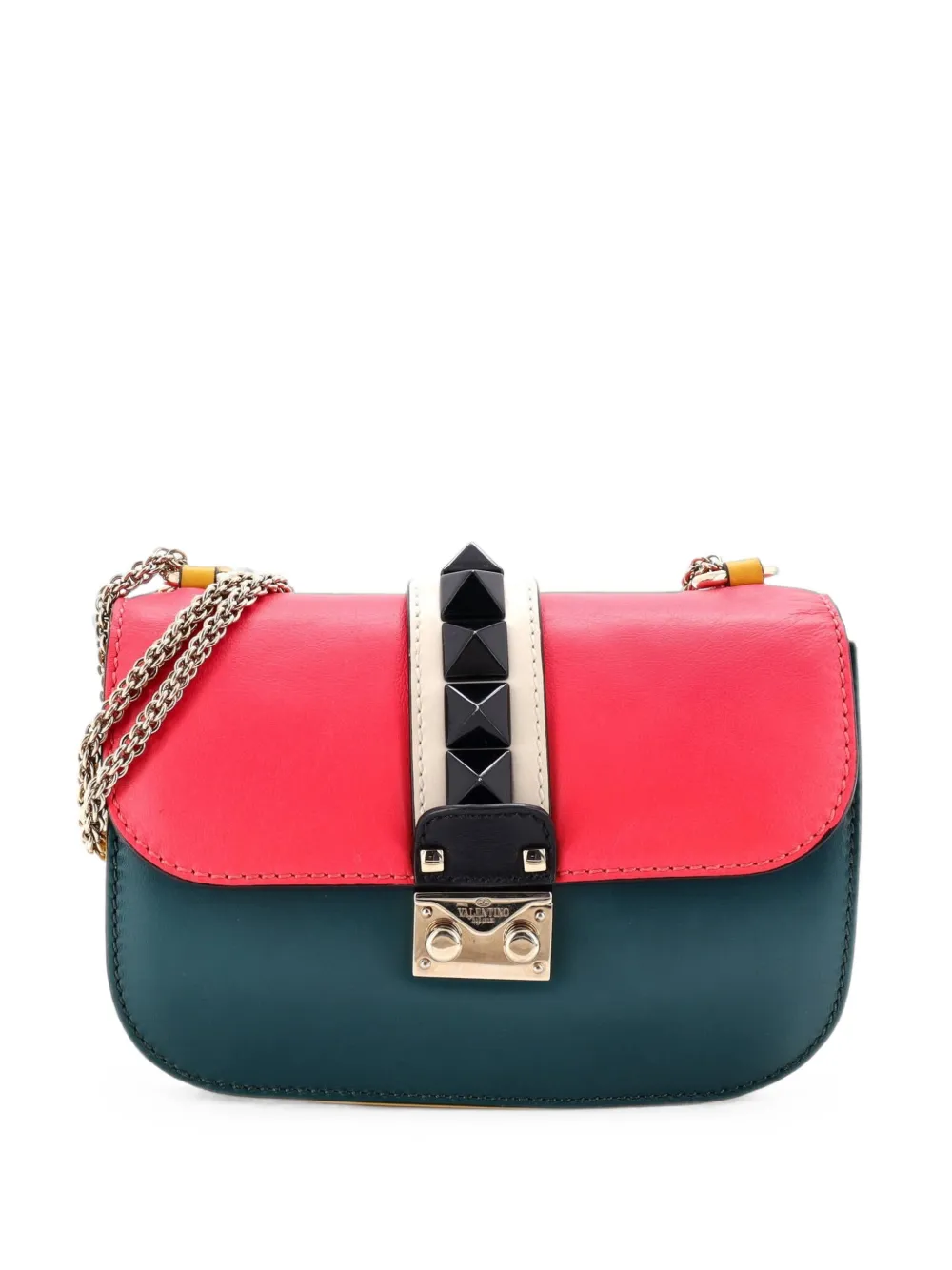 Valentino Garavani Pre-Owned Glam Lock Covered Studs Leather Small shoulder bag - Mehrfarbig