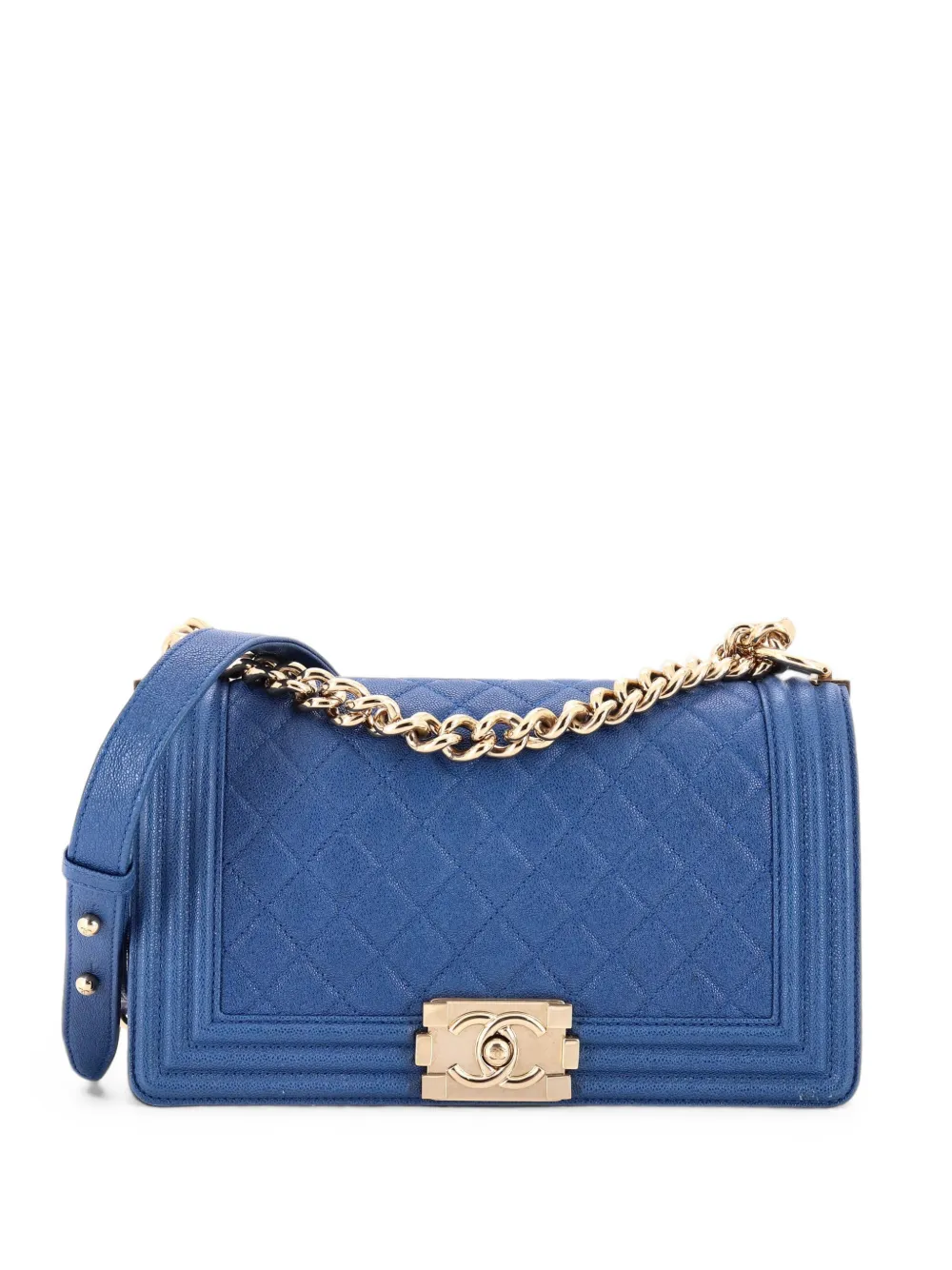 CHANEL Pre-Owned Boy Flap Bag Quilted Caviar Old Medium crossbody bag - Blu