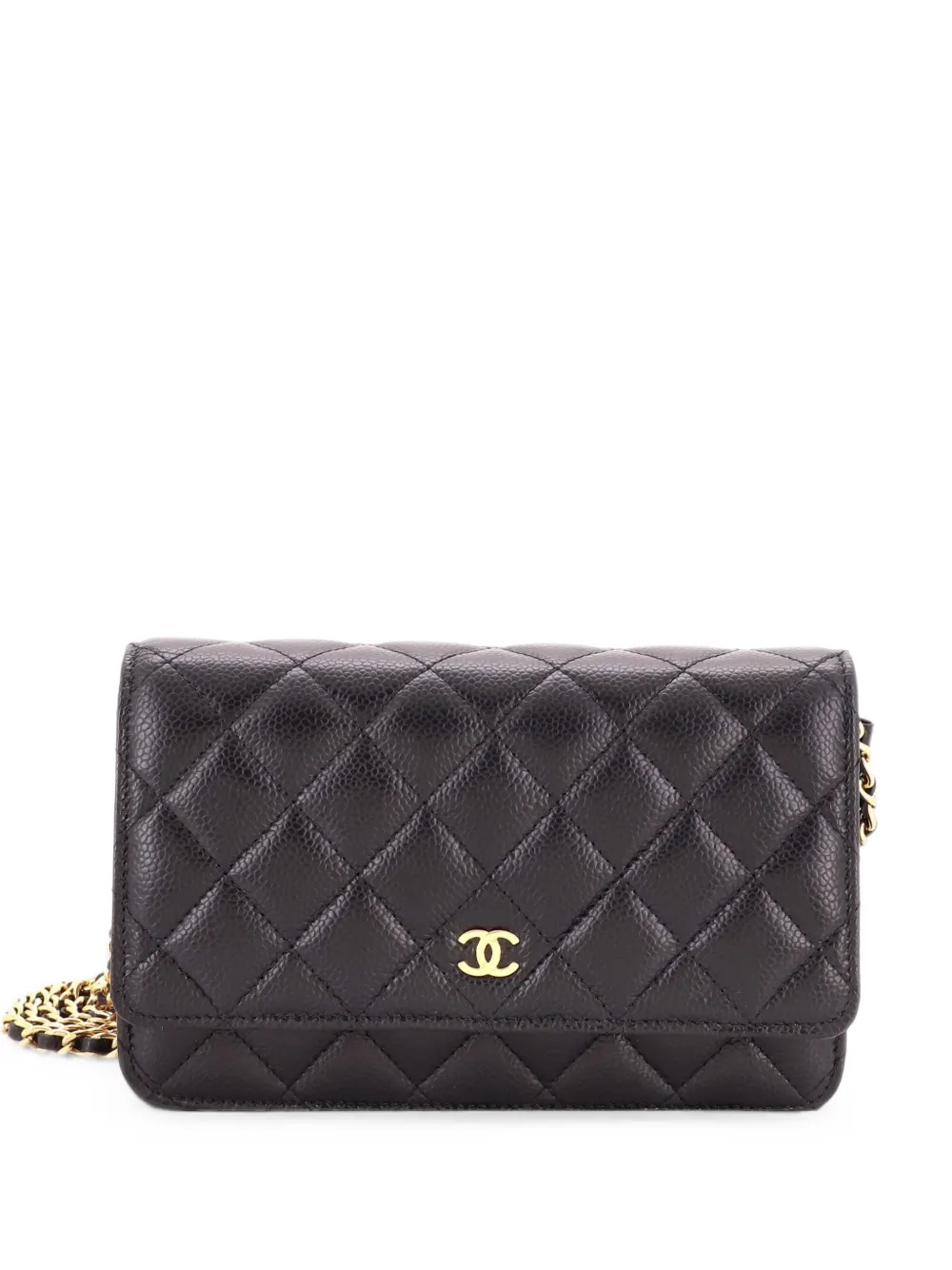 CHANEL Pre-Owned Wallet on Chain Quilted Caviar crossbody bag - Nero