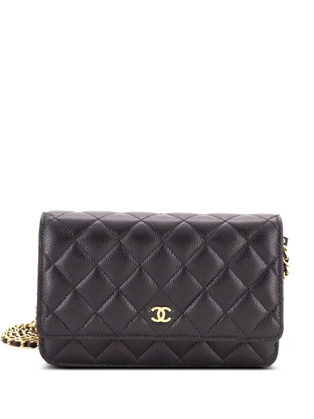 CHANEL Pre-Owned Wallet on Chain Quilted Caviar crossbody bag - Black