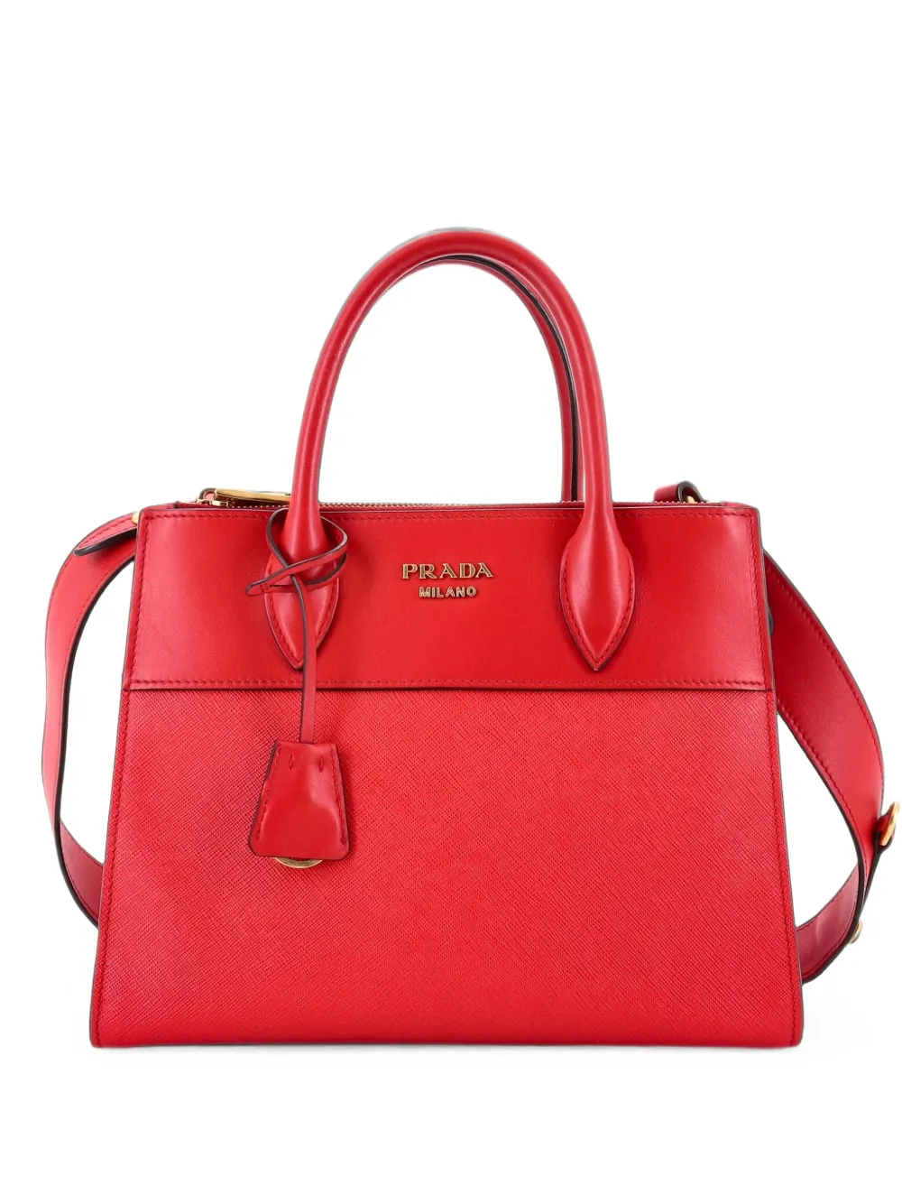 Prada Pre-Owned Paradigme Tote Saffiano with City Calf Small satchel - Rosso
