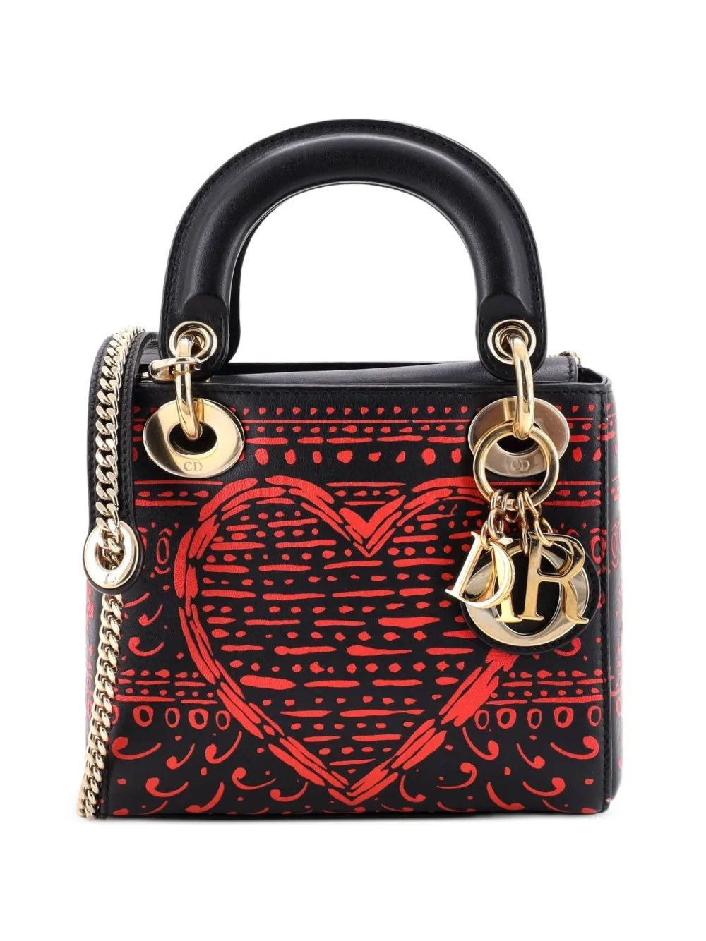 Christian Dior Pre-Owned Lady Dior Bag Printed Leather Mini tote bag - Schwarz