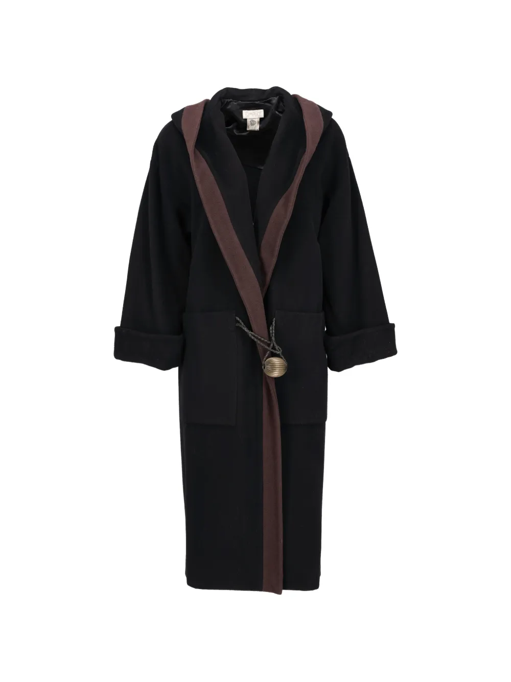 Pre-owned Vintage Wool Oversized Coat In Black