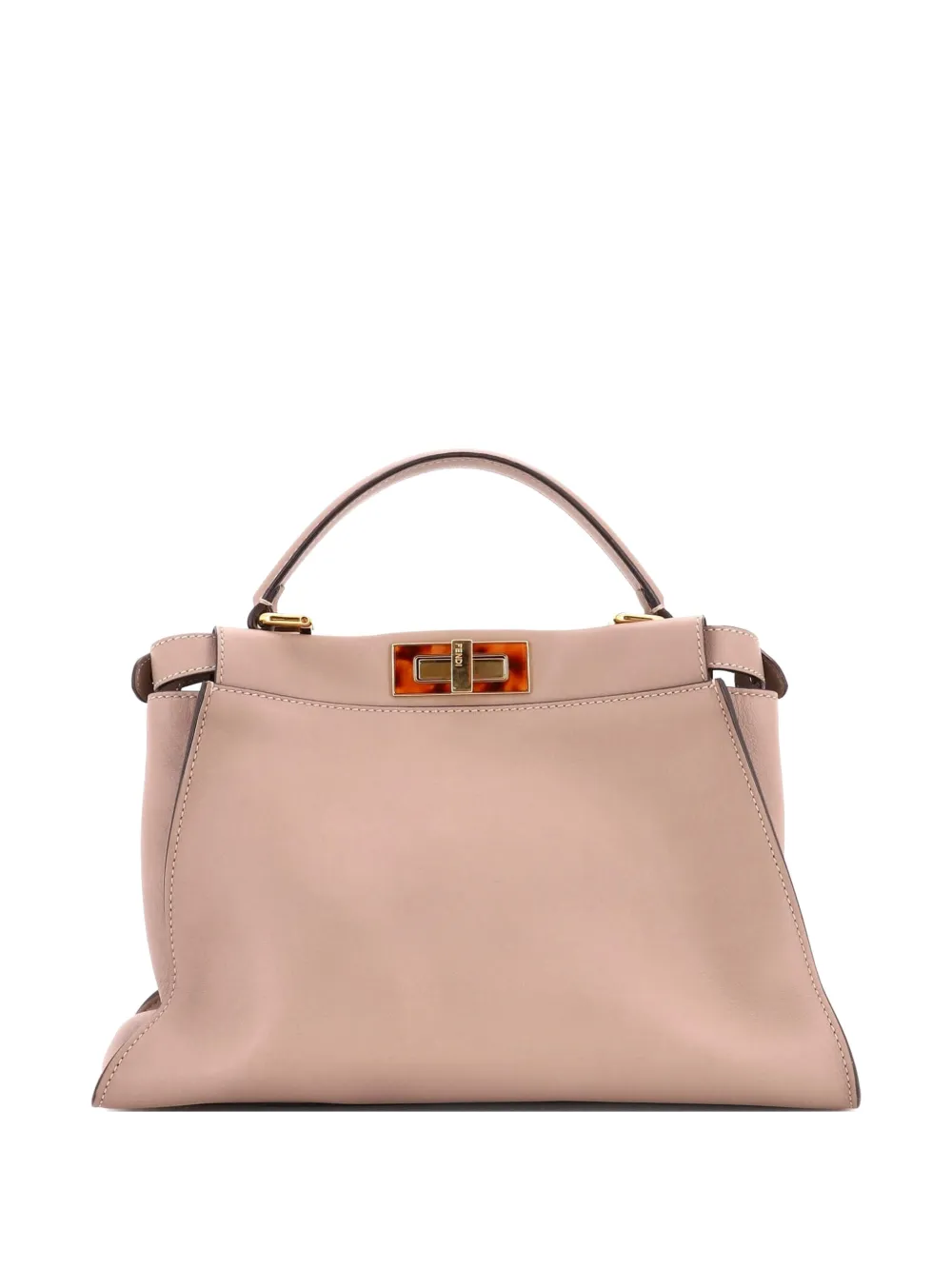 Fendi Pre-Owned Peekaboo Bag Leather with Tortoise Detail Regular shoulder bag - Nude
