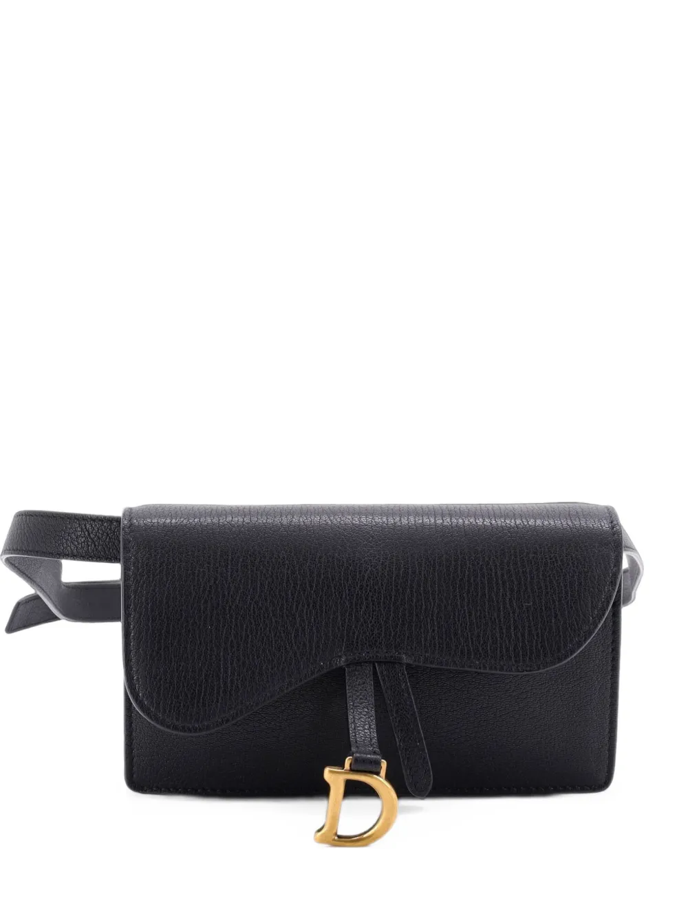 Christian Dior Pre-Owned sac banane Saddle rectangulaire en cuir - Noir Christian Dior Pre-Owned sac banane Saddle rectangulaire en cuir - Noir