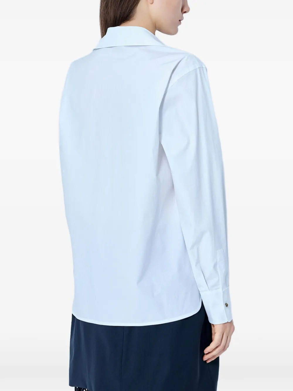 Max Mara poplin extended-cuff polo shirt Wit