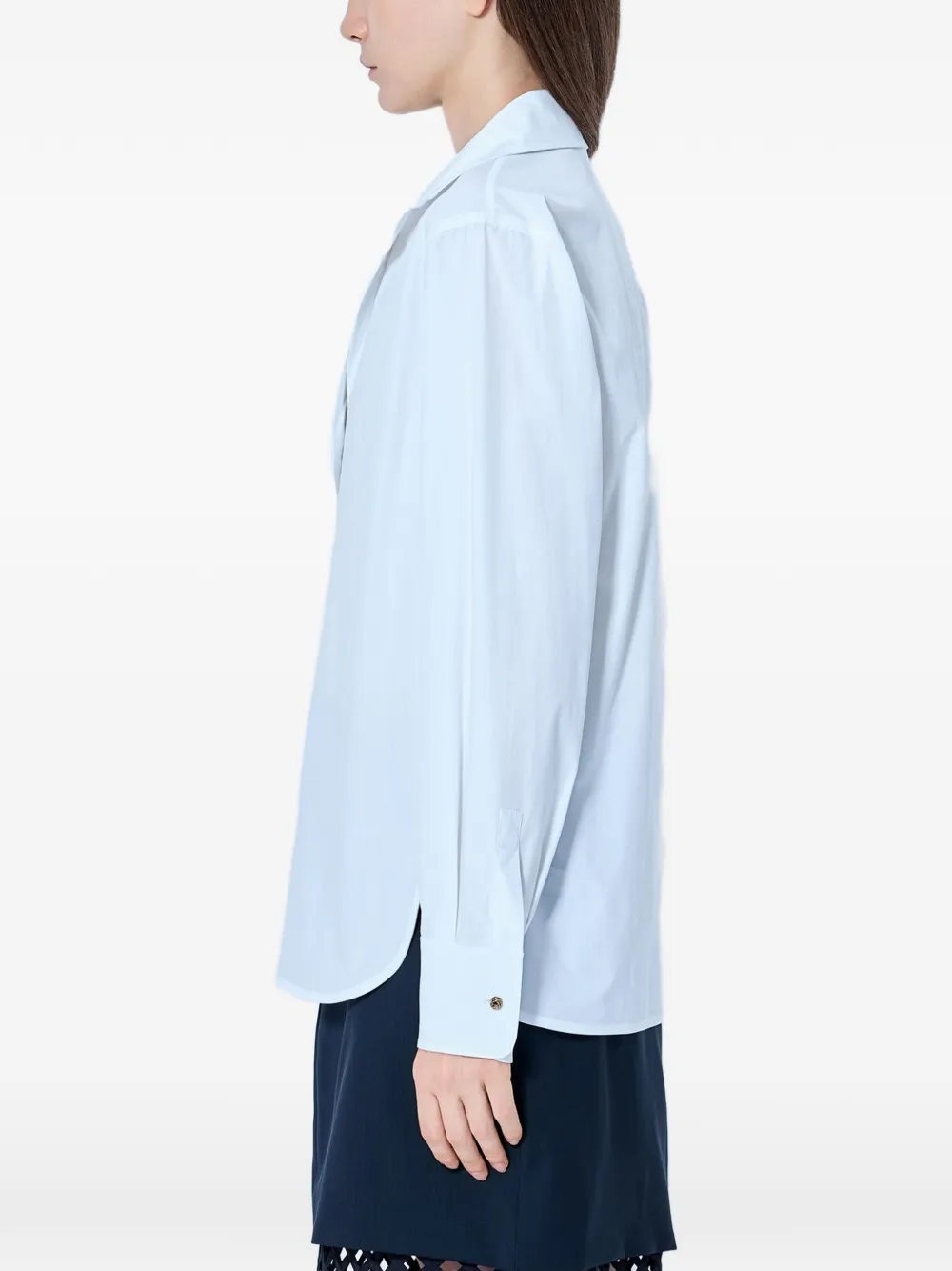 Max Mara poplin extended-cuff polo shirt Wit