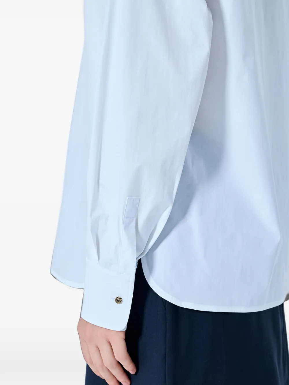 Max Mara poplin extended-cuff polo shirt Wit