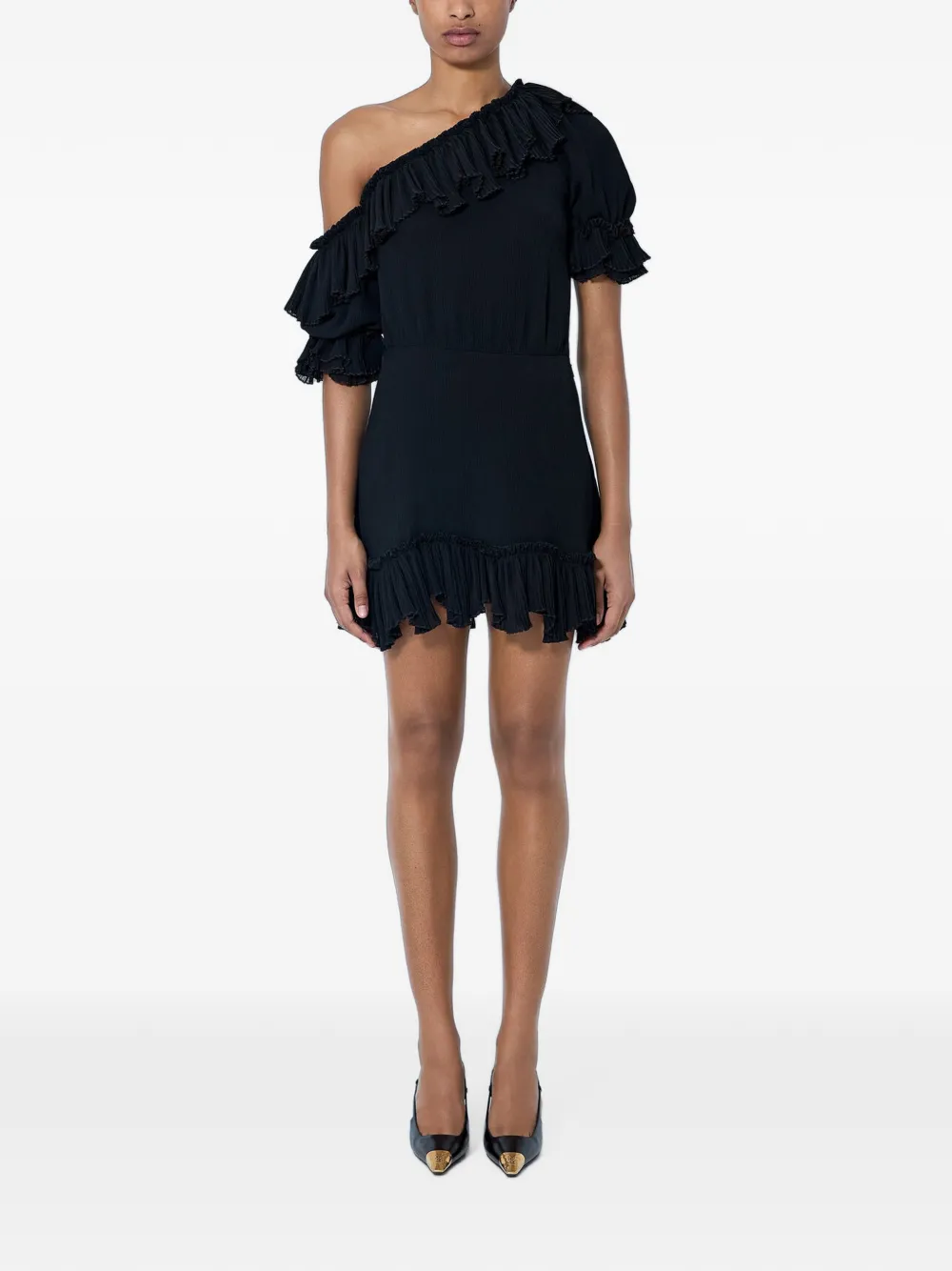 Saint Laurent ruffled one-shoulder mini dress