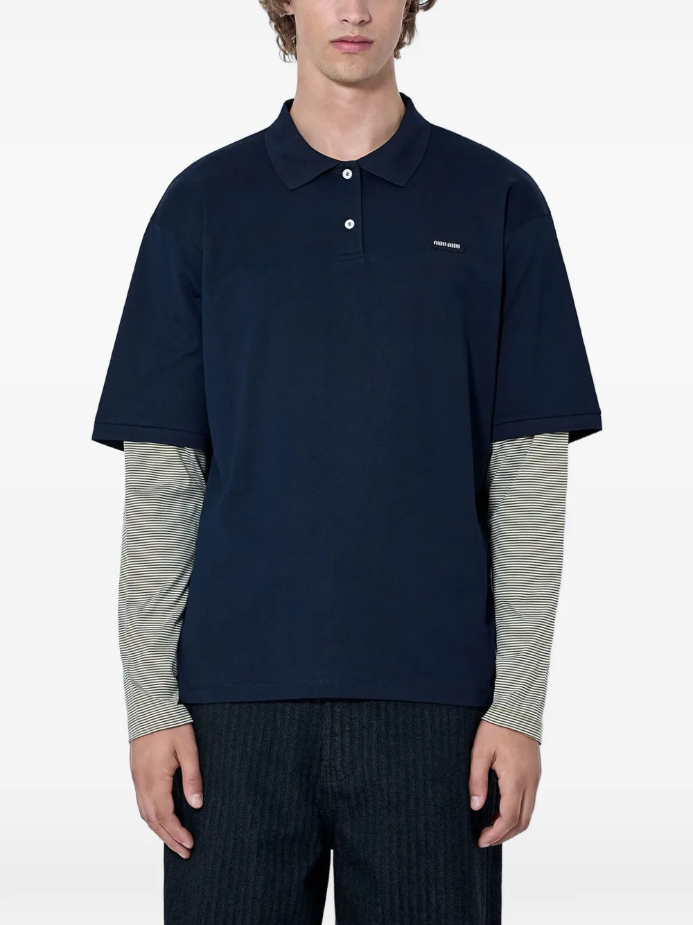 Miu Jersey poloshirt Blauw