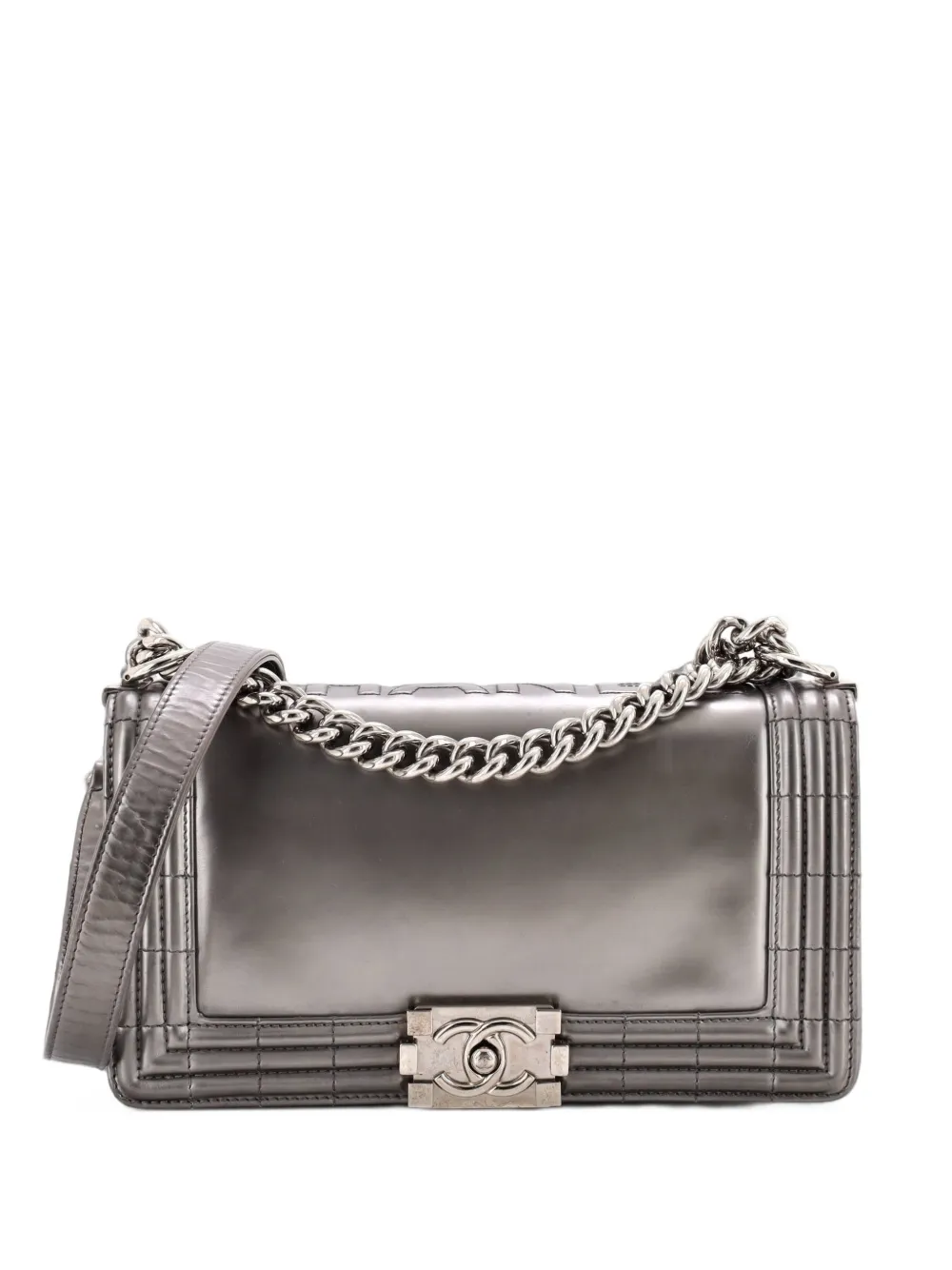 CHANEL Pre-Owned Reverso Boy Flap Bag Glazed Iridescent Calfskin Old Medium shoulder bag - Effetto metallizzato