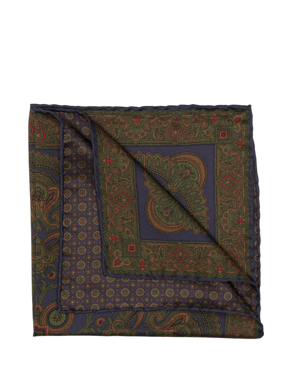 Elizabetta Fazzoletto da taschino Lario double-face con stampa paisley - Blu