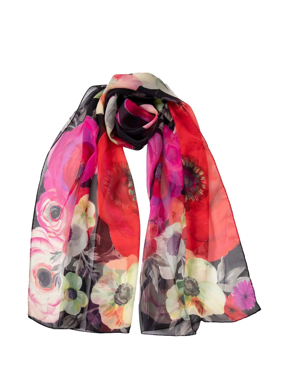 Elizabetta Campo de' Fiori floral-print scarf - Nero