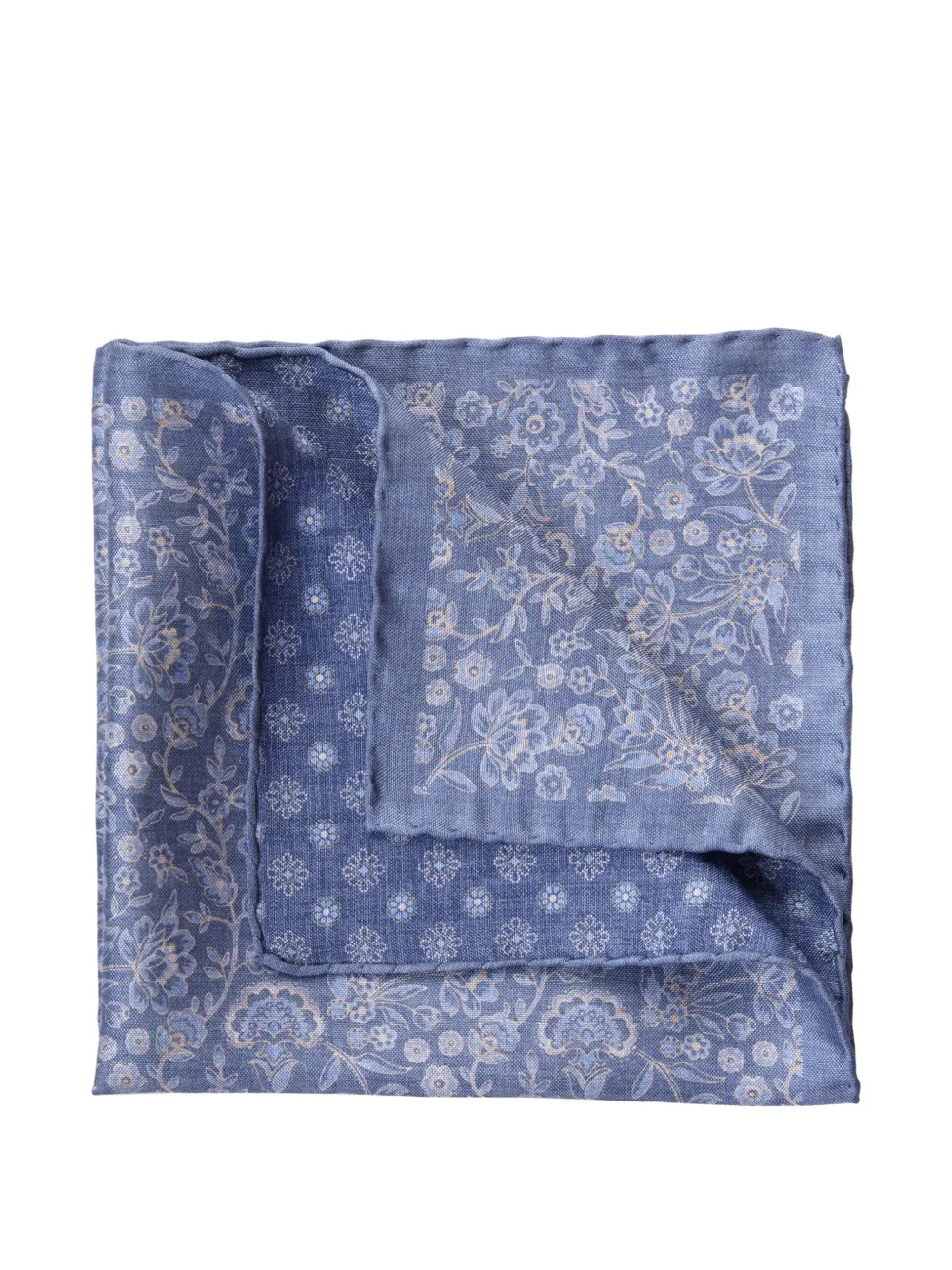 Elizabetta Pascal double-sided floral-print pocket square - Blau