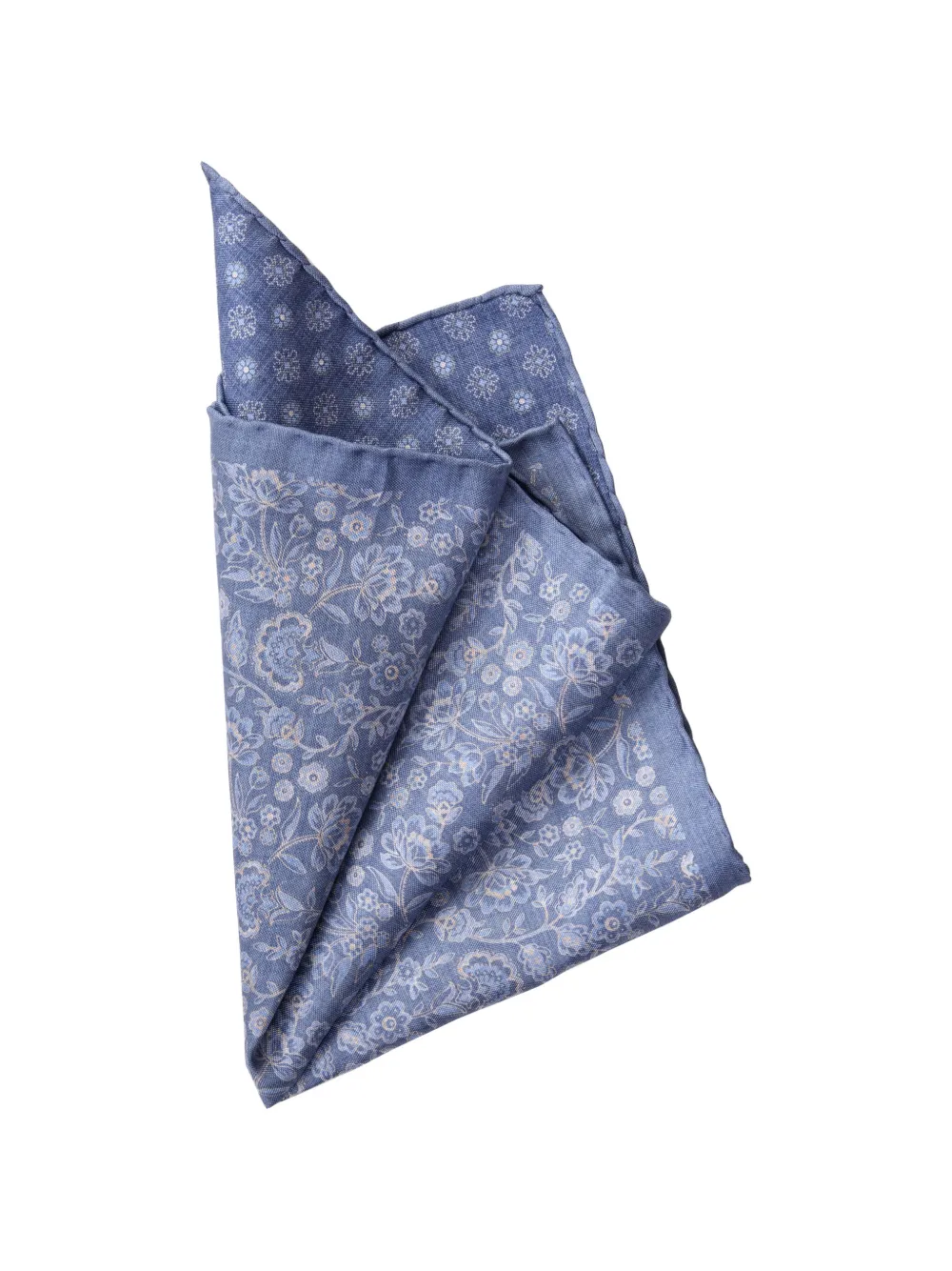 Elizabetta Pascal dubbelzijdig pochet met bloemenprint Blauw