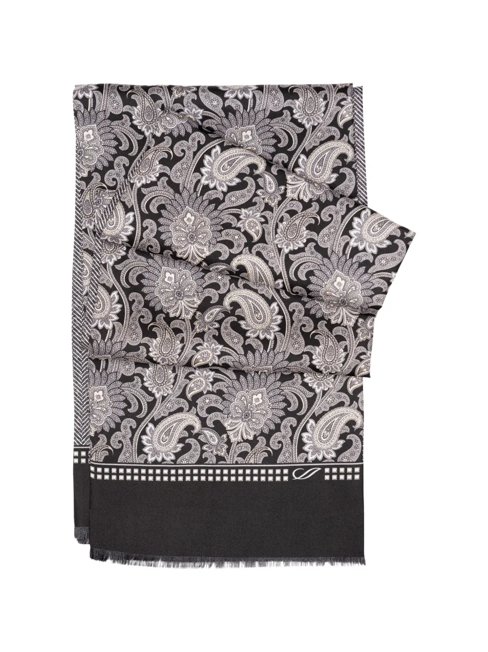Elizabetta Pasquino Reversible Paisley Scarf In Black
