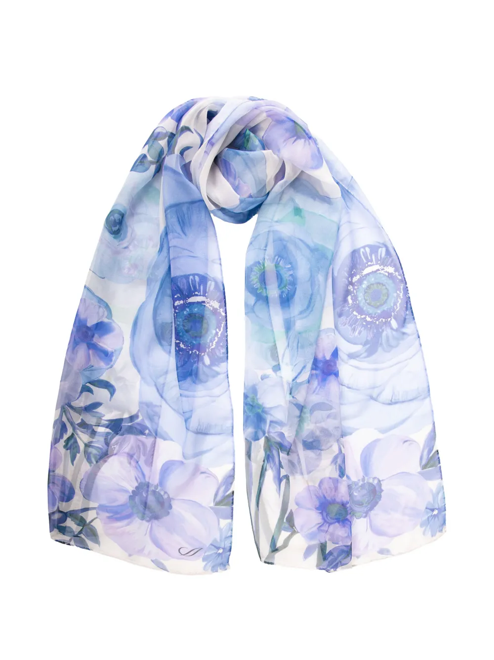 Elizabetta Campo de' Fiori floral-print silk scarf - Blu