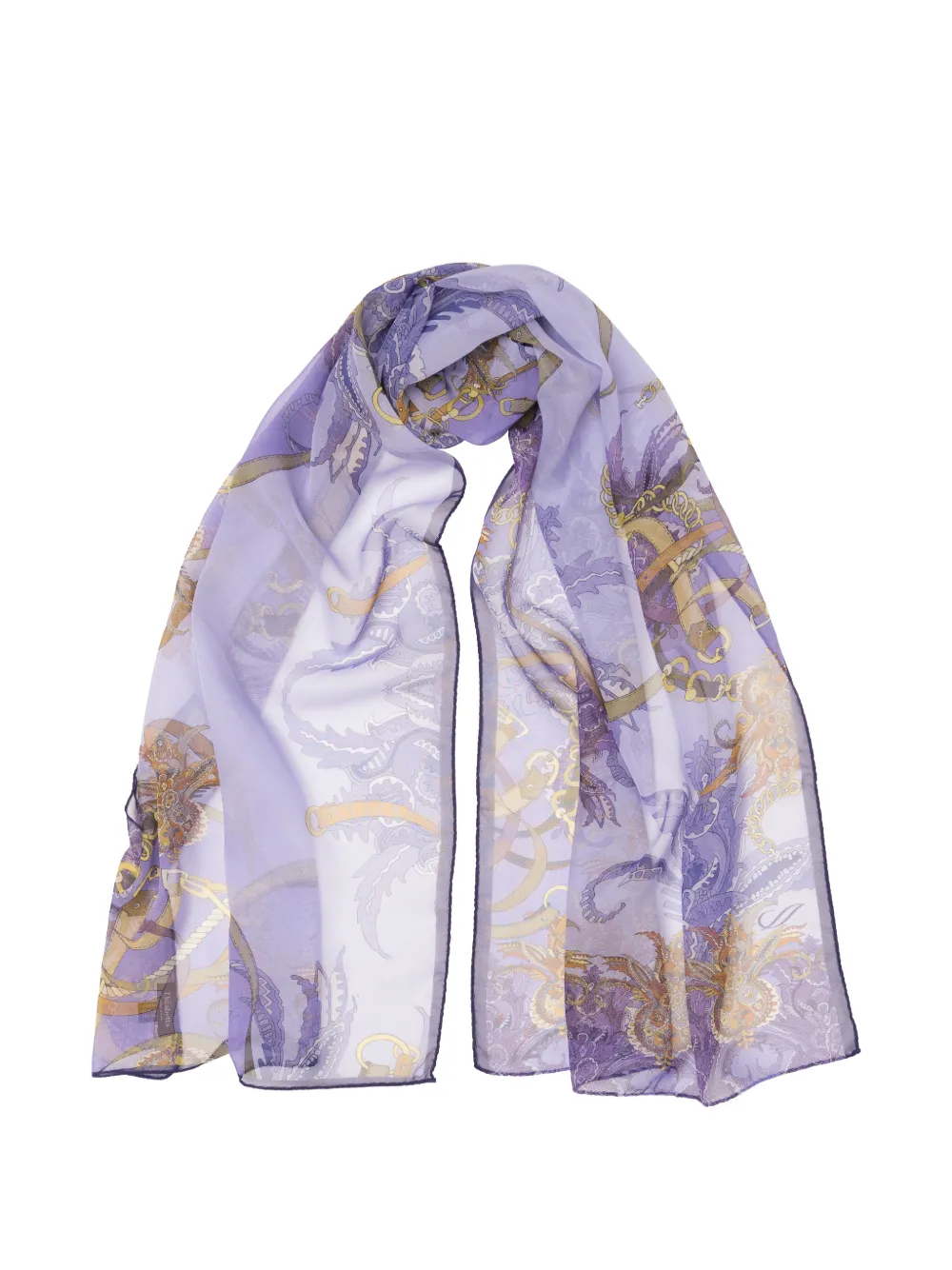 Elizabetta Alessandra equestrian-print silk scarf - Viola