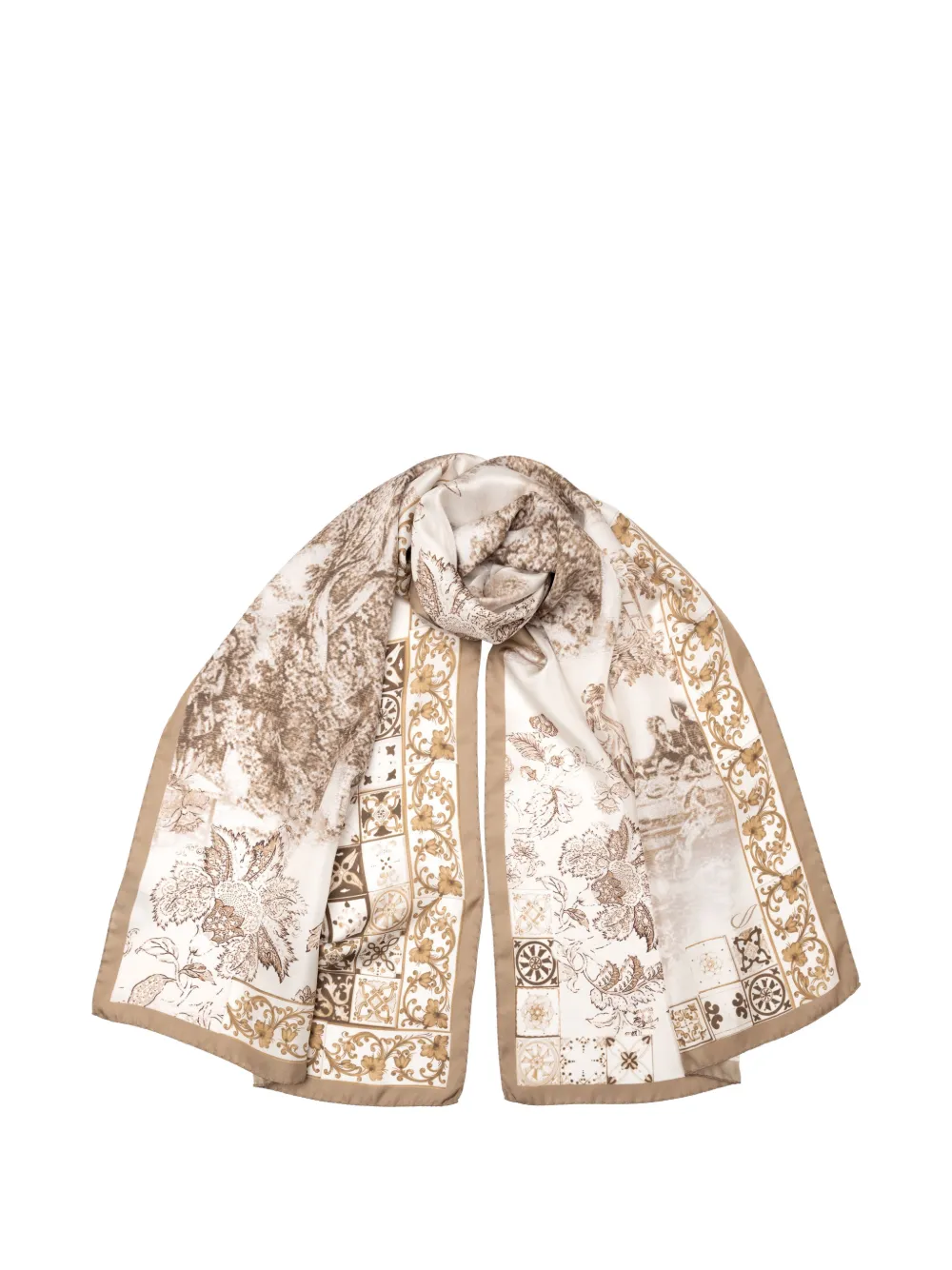 Elizabetta Toile De Jouy Silk Scarf In Multi