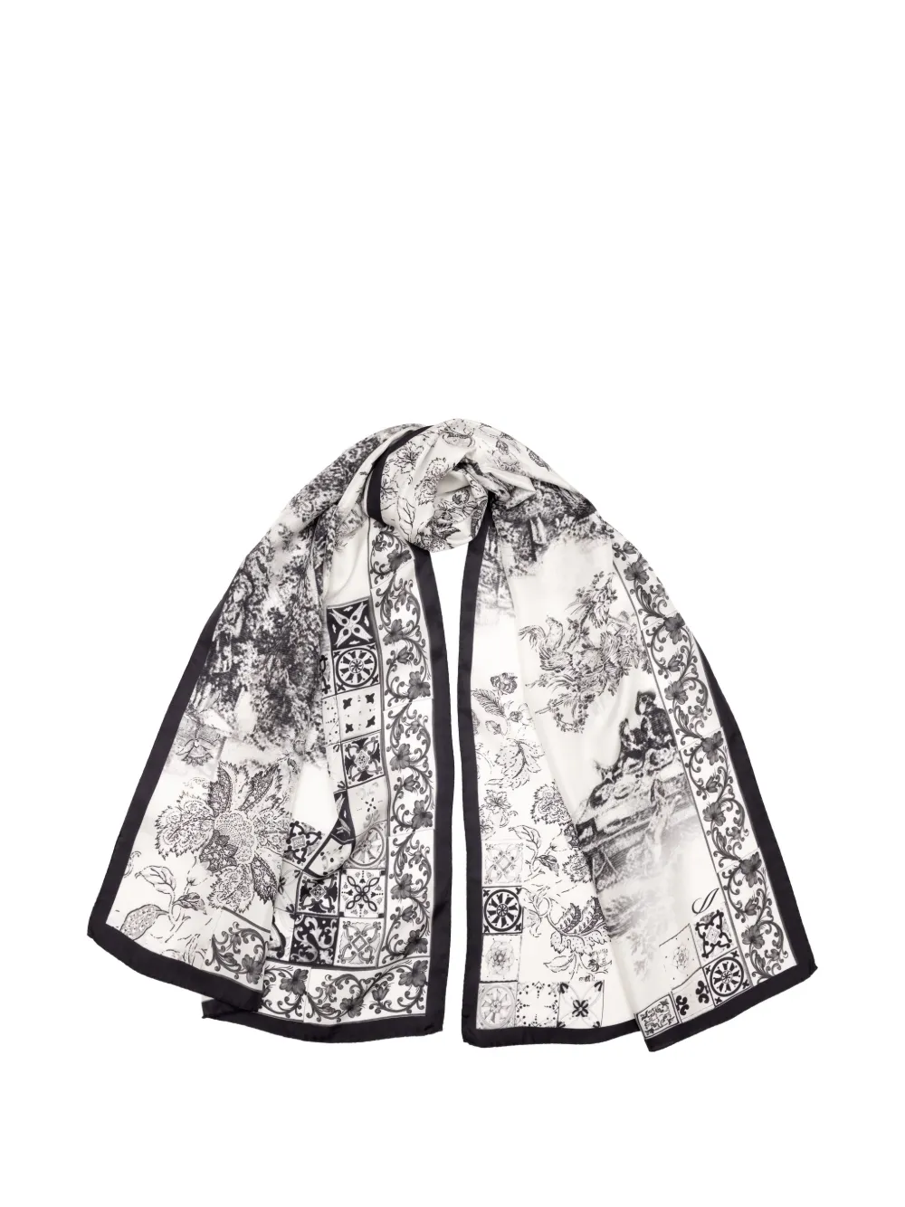 Elizabetta Toile De Jouy Silk Scarf In Multi