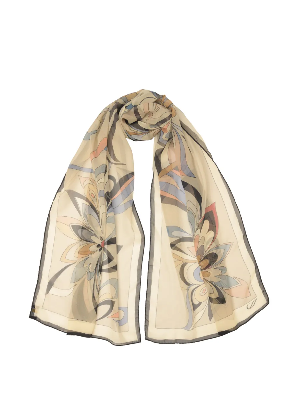 Elizabetta Liana Equestrian-print Scarf In Nude