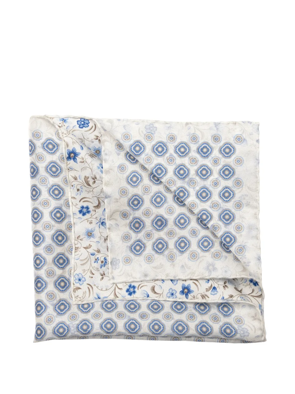Elizabetta Italo floral-print medallion-print pocket square - Blu