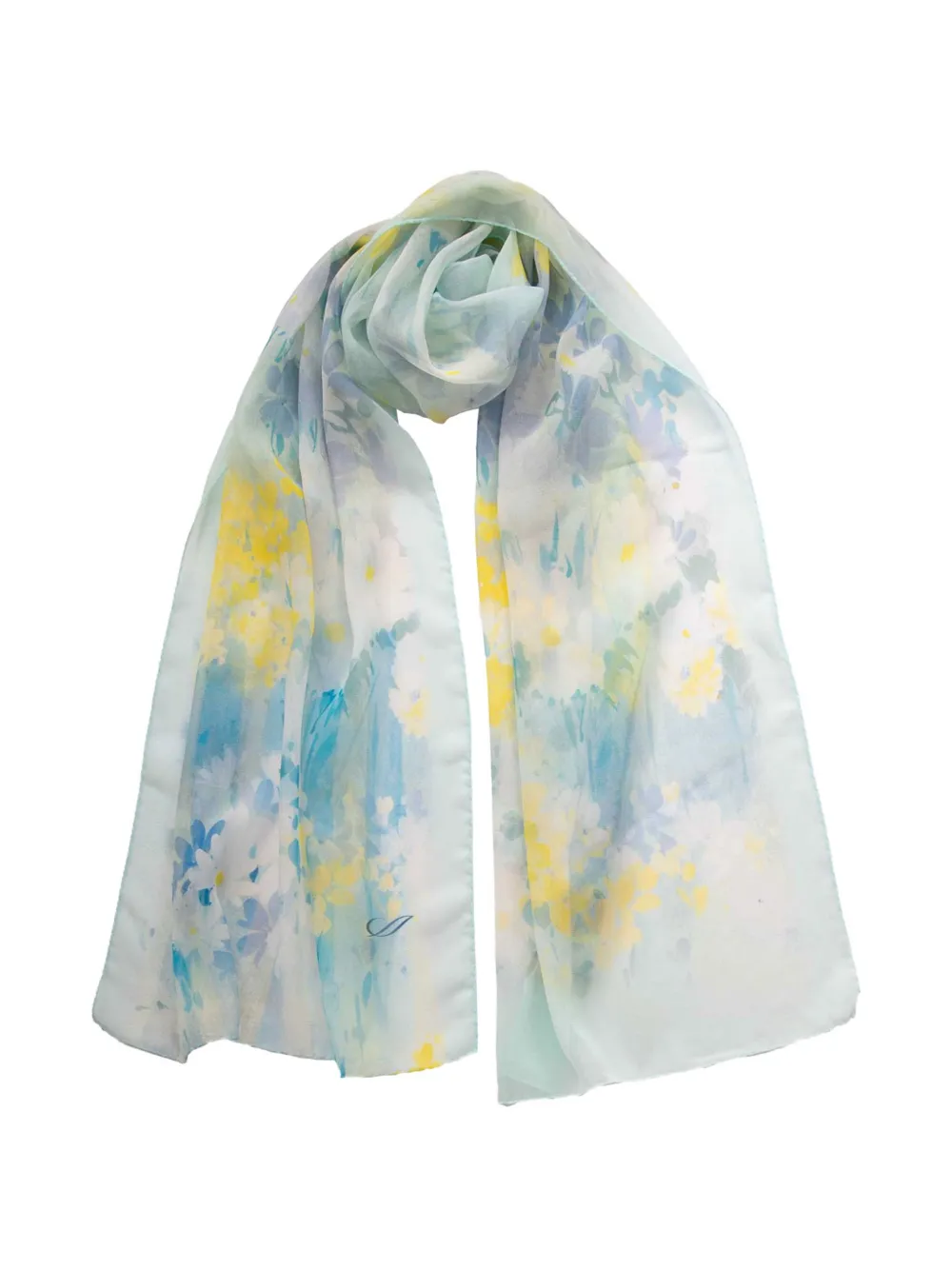 Elizabetta Meadow Floral-print Silk-georgette Scarf In Multi