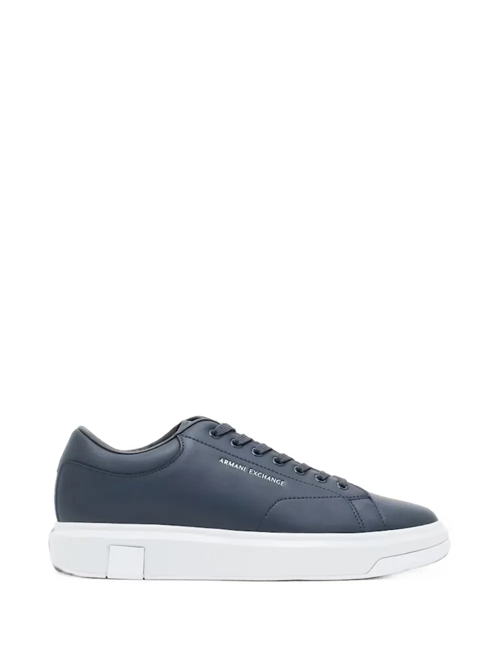 Armani Exchange logo-print leather sneakers