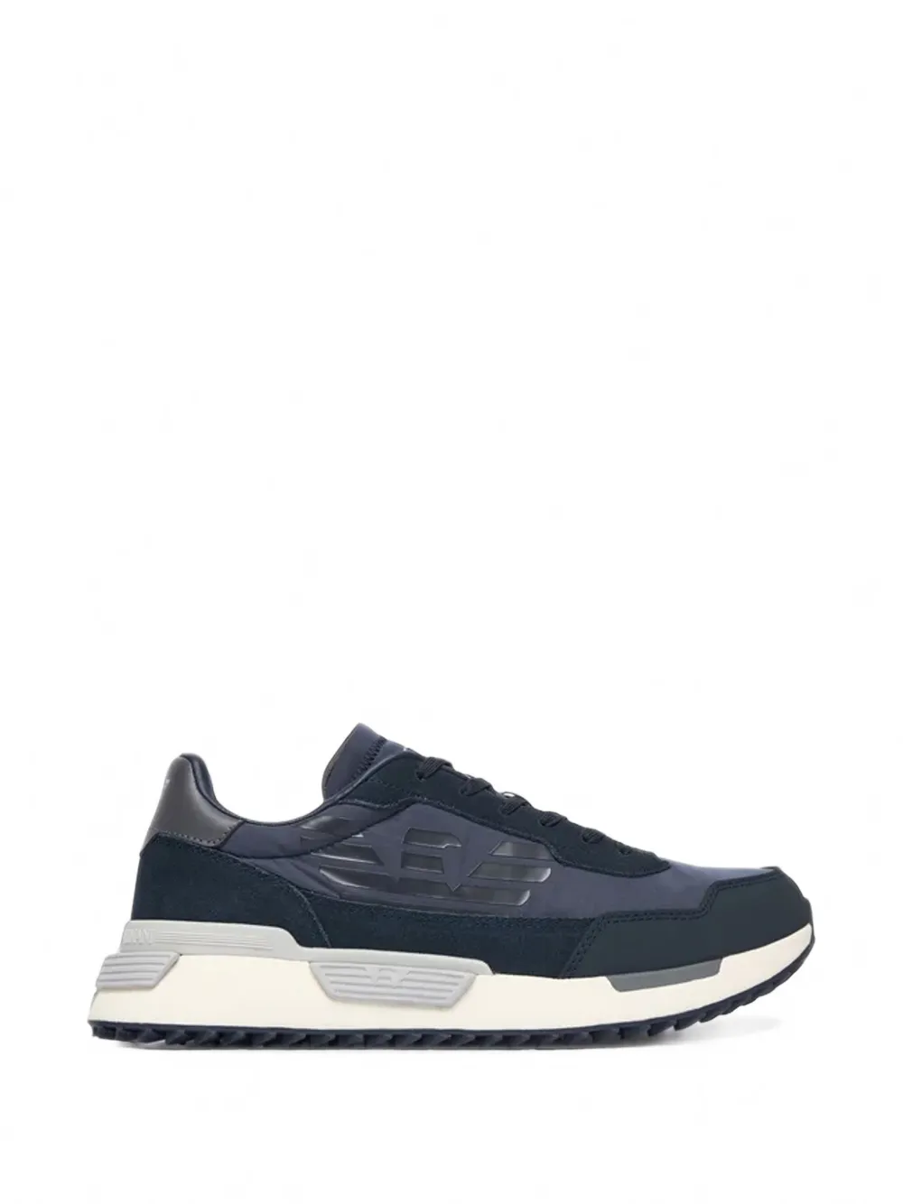 Ea7 Emporio Armani panelled logo-patch sneakers - Blu