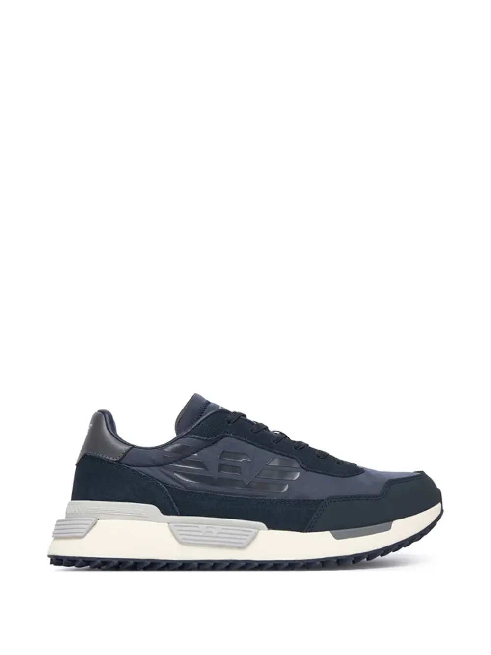 Ea7 Emporio Armani panelled logo-patch sneakers - Blu