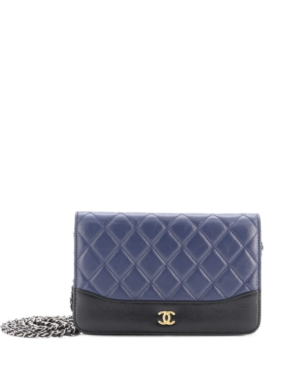 CHANEL Pre-Owned Gabrielle Wallet on Chain Quilted Aged Calfskin crossbody bag - Nero