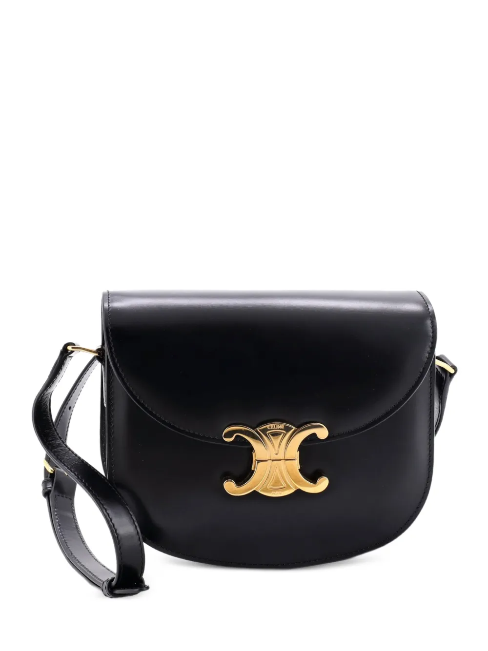 Celine Pre-Owned Triomphe Besace Clea Flap Bag Leather shoulder bag - Nero