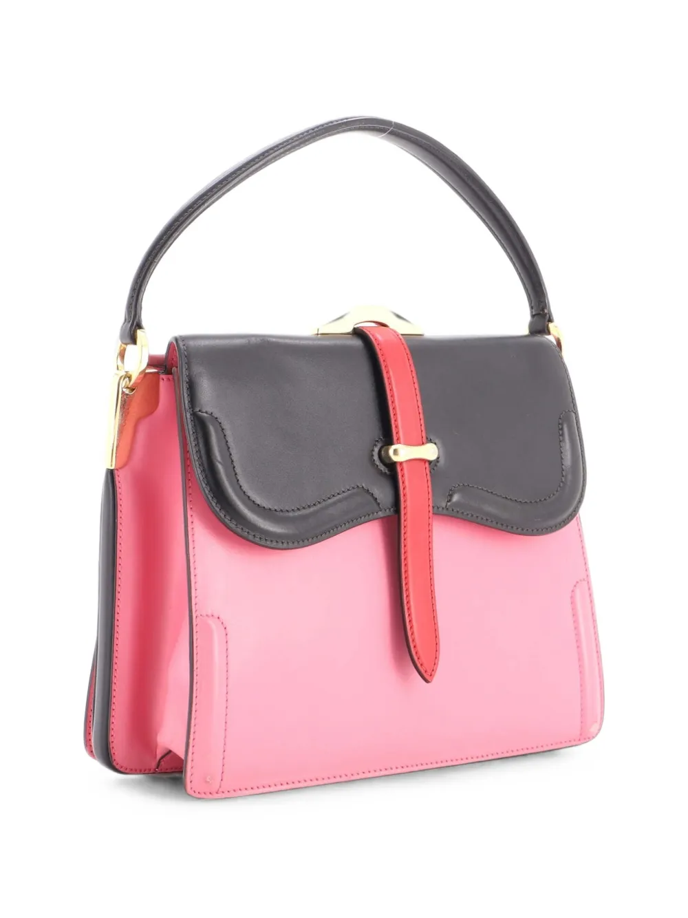 Prada Pre-Owned Belle Top Handle Bag City Calf Medium shoulder bag - Rosa