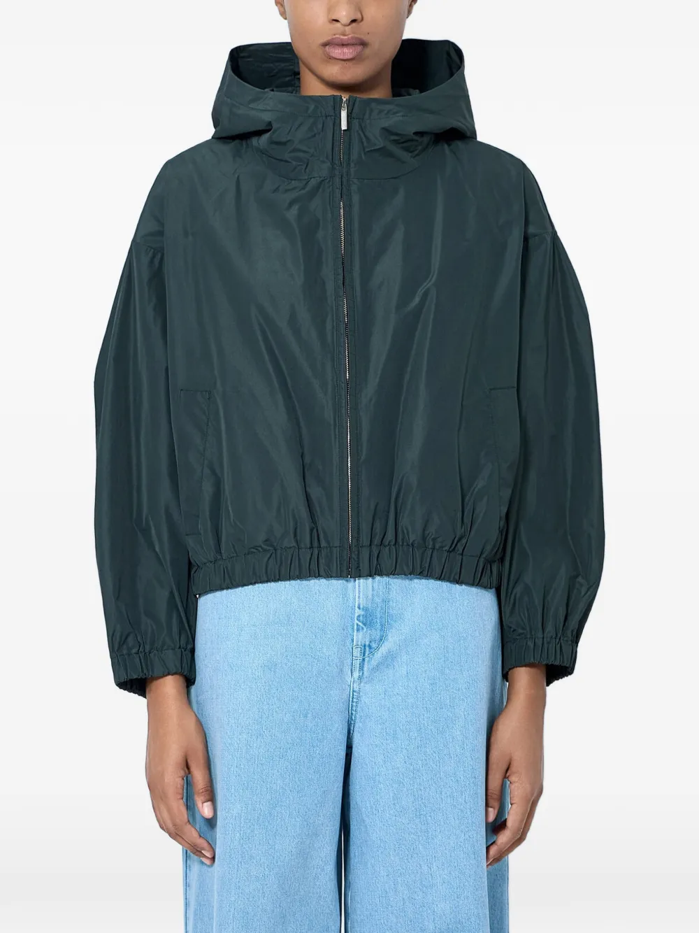 Max Mara hooded zip-up jacket - Vert Max Mara hooded zip-up jacket - Vert