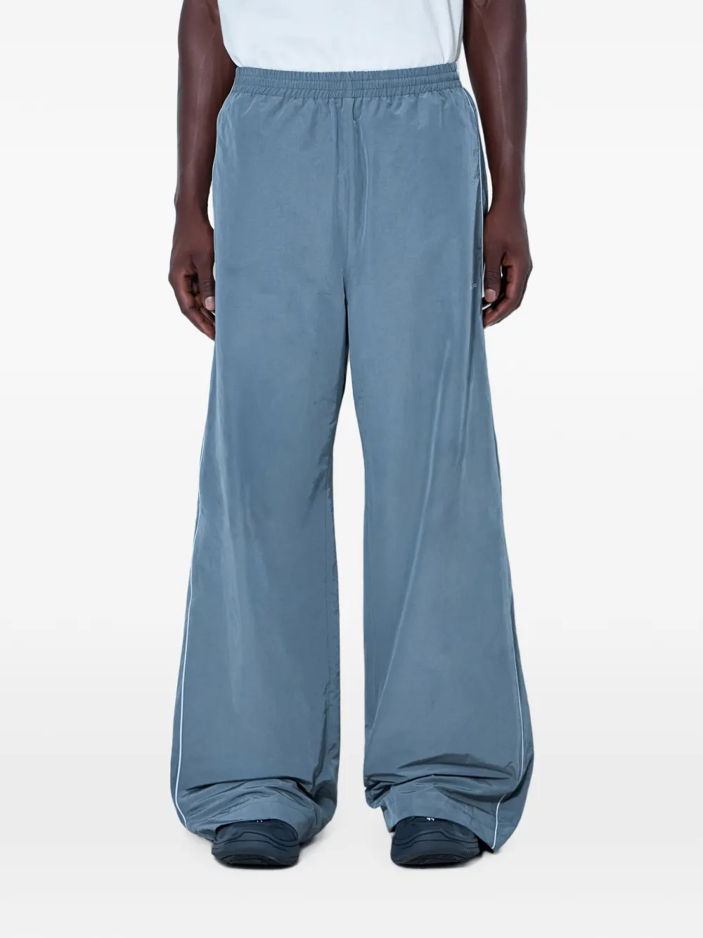 Balenciaga wide-leg piping track pants - Blau