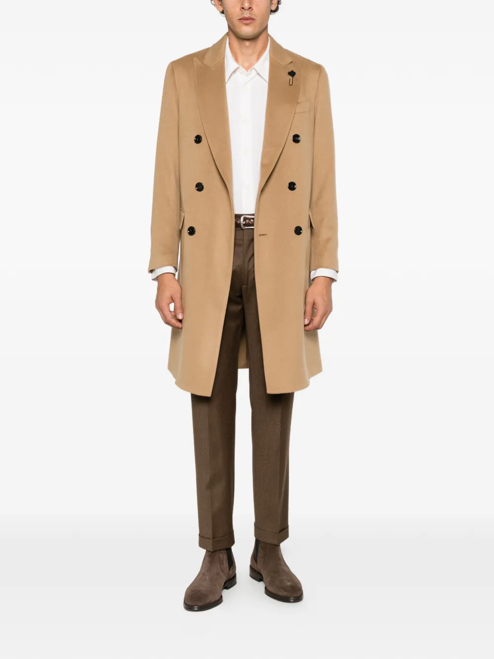 Lardini double-breasted coat Beige
