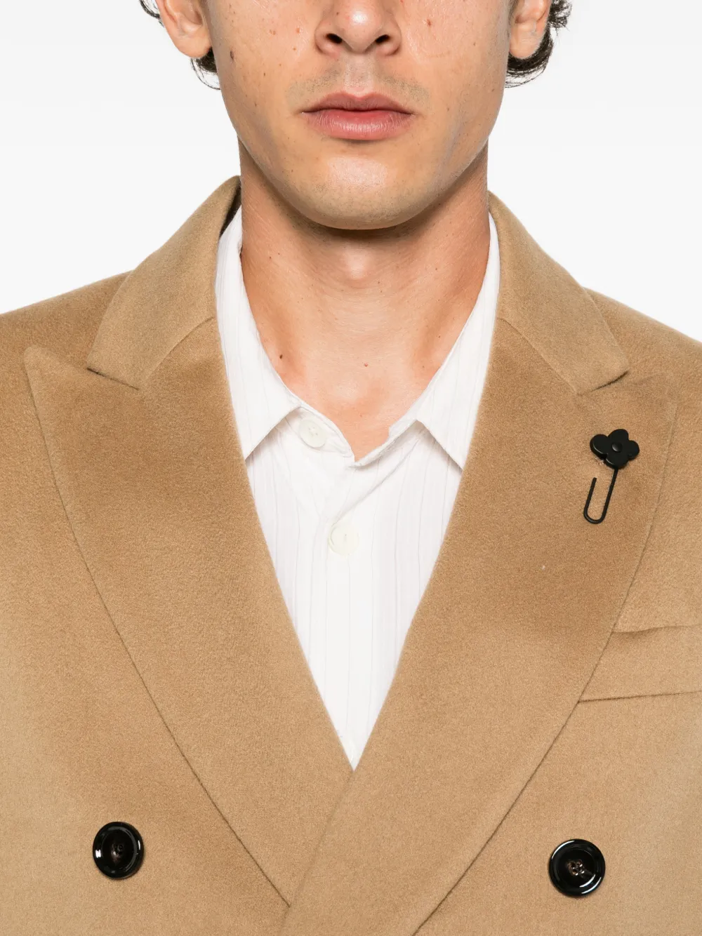 Lardini double-breasted coat Beige