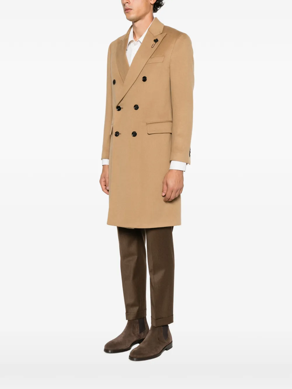 Lardini double-breasted coat Beige
