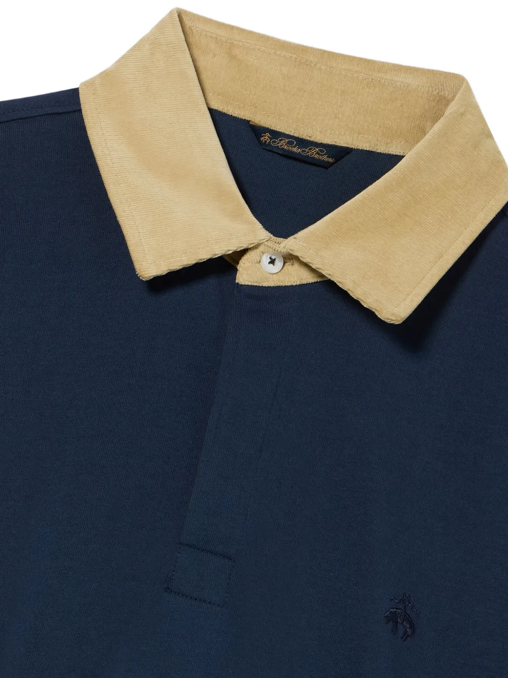 Brooks Brothers Sweater met ribfluwelen kraag en colourblocking Blauw