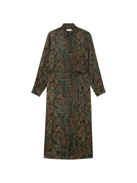 Brooks Brothers paisley-print belted maxi shirt dress