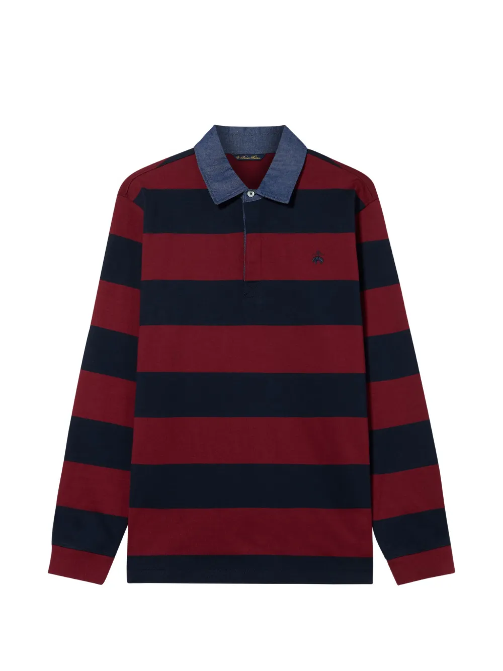 Brooks Brothers striped denim-collar polo shirt - Rosso